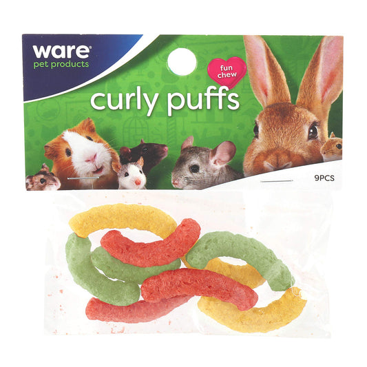 Ware Manufacturing Critter Curly Puffs 9 Pieces Rice Chews for Small Pets