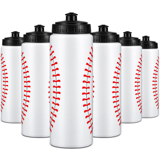 Yaomiao 24 Pcs Baseball Water Bottle Bulk Reusable Baseball Sports Bottle 20 oz Squeeze Water Bottles Baseball Accessories Gifts School Sports (Baseball)