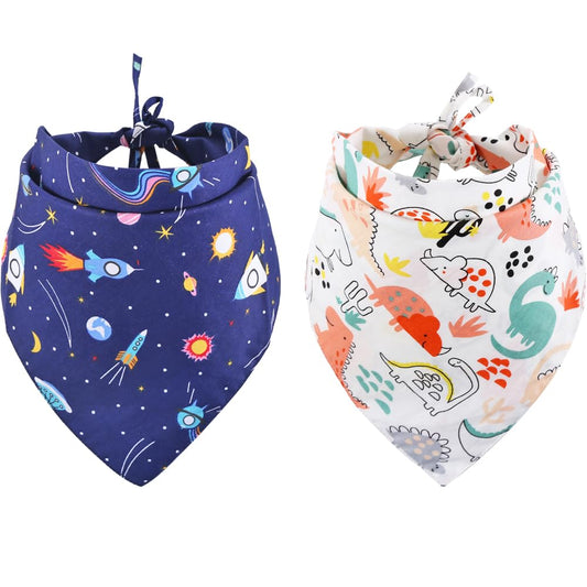 2 PCS/Pack Dog Bandana Reversible Triangle Bibs Scarf Accessories for Dogs Cats Pets