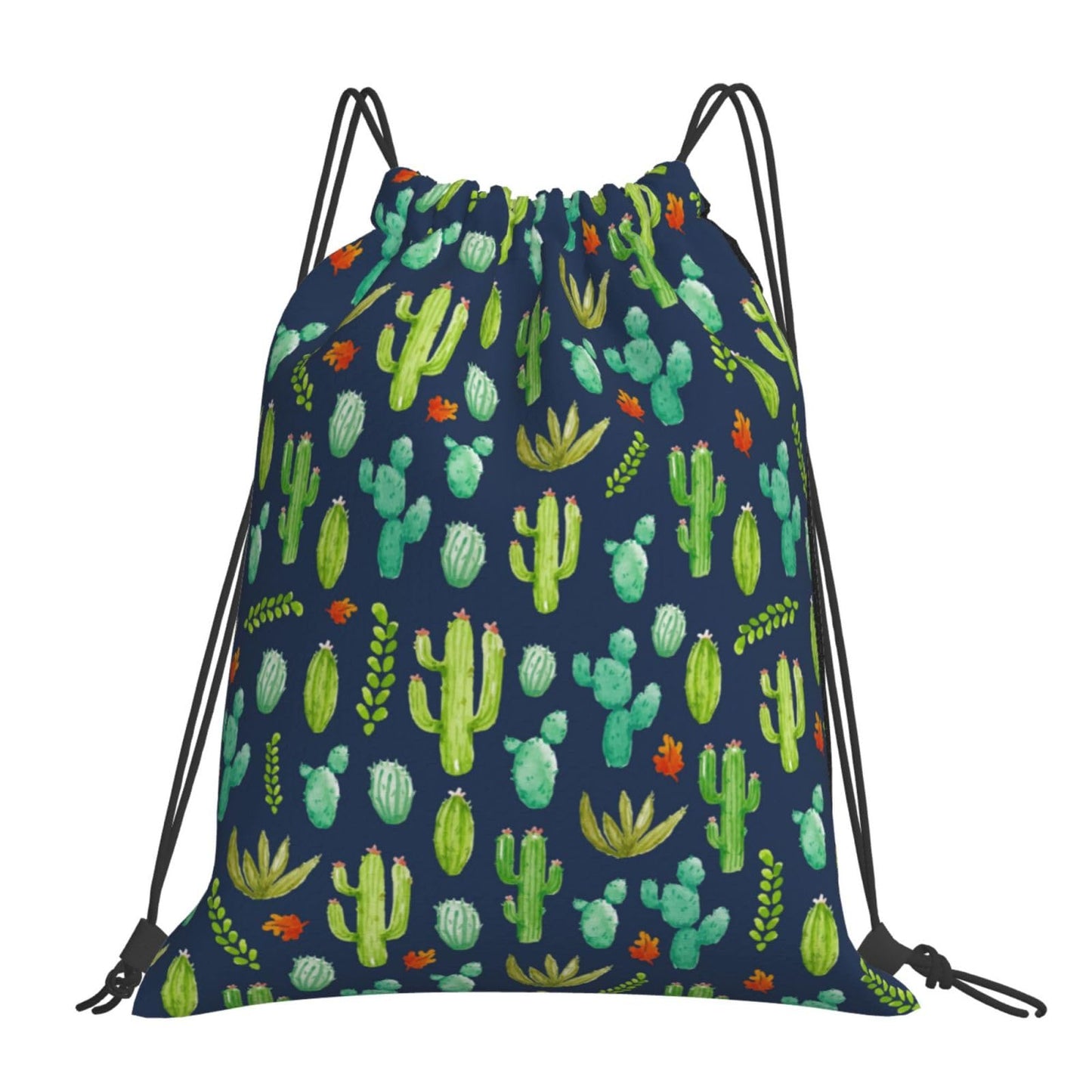 AIMASTZ Cactus Navy Unisex Drawstring Backpack Bag Sport Gym Swim Travel Sackpack