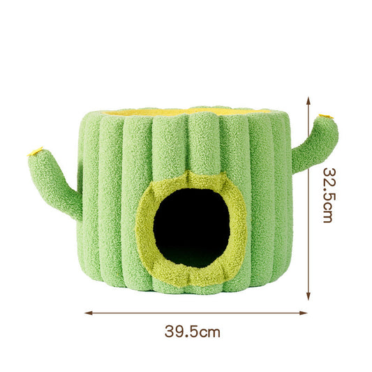 Cactus Cat Scratching Board with Cozy Hideout