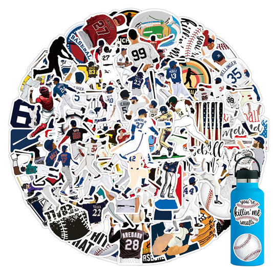 100Pcs Baseball Sport Stickers Cool Sport Baseball Waterproof Vinyl Decal for Teen Adult Kids Laptop Travel Case Phone Bike Water Bottle Guitar Computer Skateboard (100Pcs Baseball)