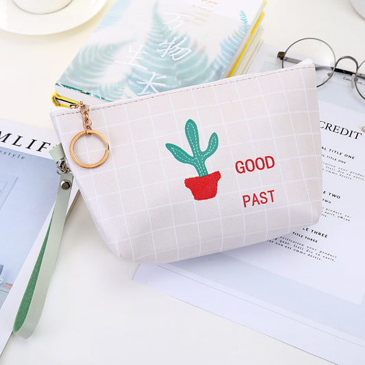 Cactus PU Creative Makeup Bag, Large Capacity Waterproof